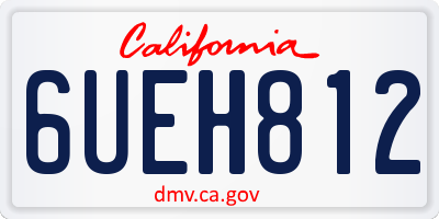 CA license plate 6UEH812