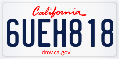 CA license plate 6UEH818