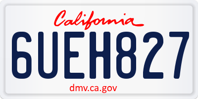 CA license plate 6UEH827