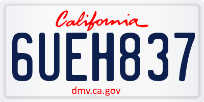 CA license plate 6UEH837
