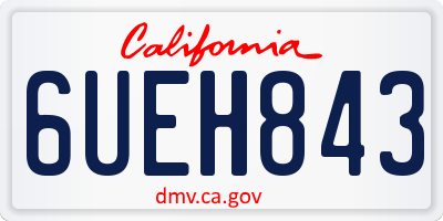 CA license plate 6UEH843