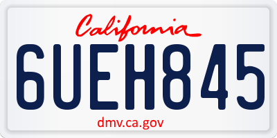 CA license plate 6UEH845