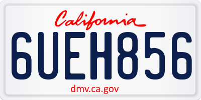 CA license plate 6UEH856
