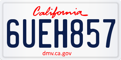 CA license plate 6UEH857