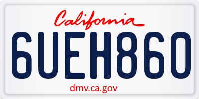 CA license plate 6UEH860
