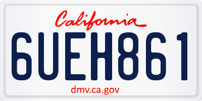 CA license plate 6UEH861