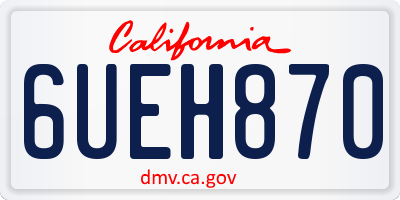 CA license plate 6UEH870