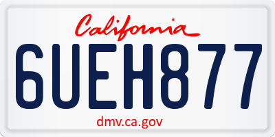 CA license plate 6UEH877