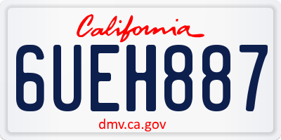 CA license plate 6UEH887
