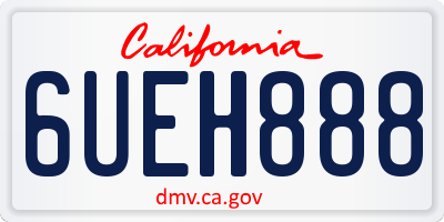 CA license plate 6UEH888
