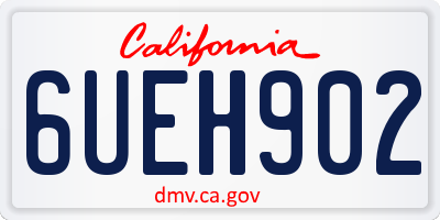 CA license plate 6UEH902