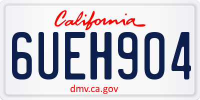 CA license plate 6UEH904