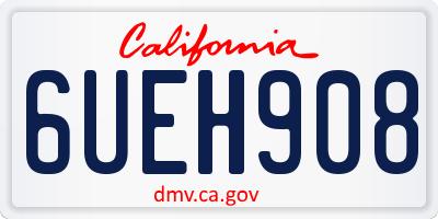 CA license plate 6UEH908