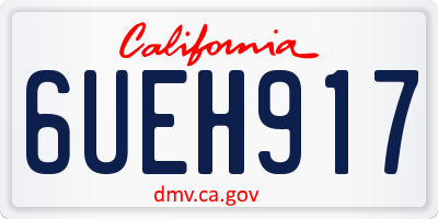CA license plate 6UEH917