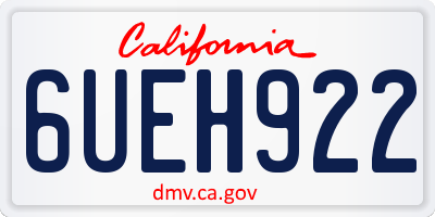 CA license plate 6UEH922