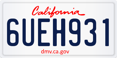 CA license plate 6UEH931