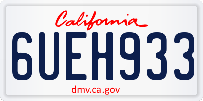 CA license plate 6UEH933