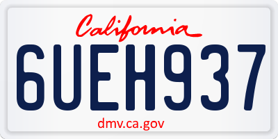 CA license plate 6UEH937