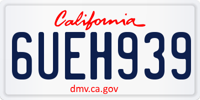 CA license plate 6UEH939