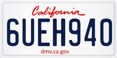 CA license plate 6UEH940