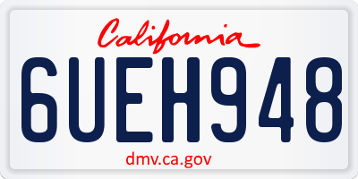 CA license plate 6UEH948
