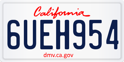 CA license plate 6UEH954