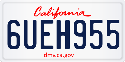CA license plate 6UEH955