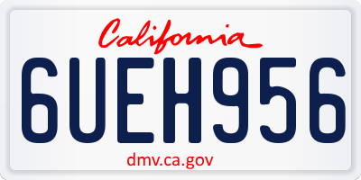 CA license plate 6UEH956