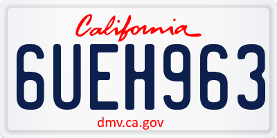 CA license plate 6UEH963
