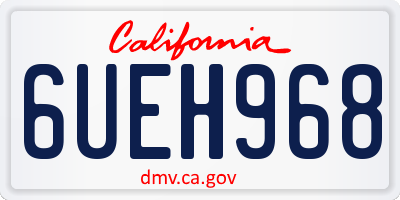 CA license plate 6UEH968