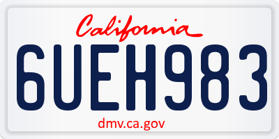 CA license plate 6UEH983