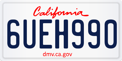 CA license plate 6UEH990