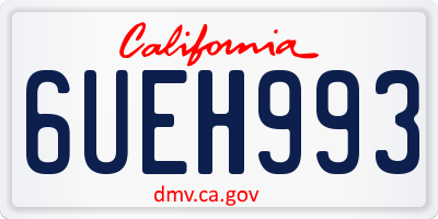 CA license plate 6UEH993