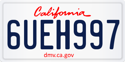 CA license plate 6UEH997