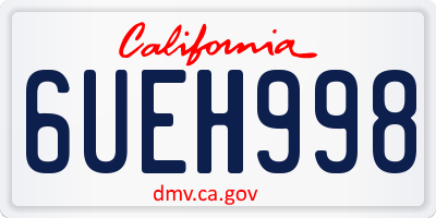CA license plate 6UEH998
