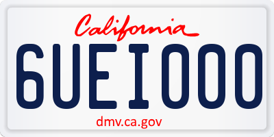 CA license plate 6UEI000