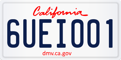 CA license plate 6UEI001