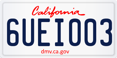 CA license plate 6UEI003