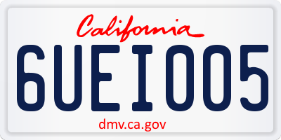 CA license plate 6UEI005