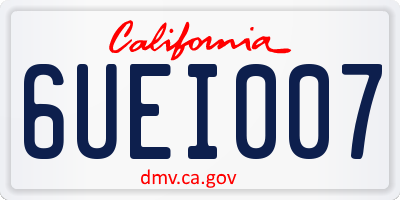 CA license plate 6UEI007