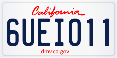 CA license plate 6UEI011