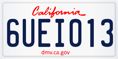CA license plate 6UEI013