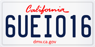 CA license plate 6UEI016