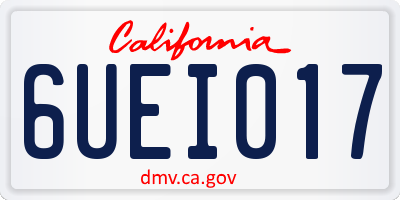 CA license plate 6UEI017