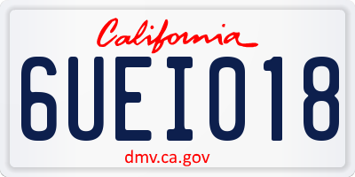 CA license plate 6UEI018