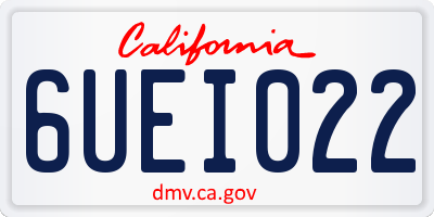 CA license plate 6UEI022