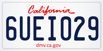 CA license plate 6UEI029