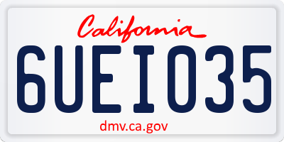 CA license plate 6UEI035