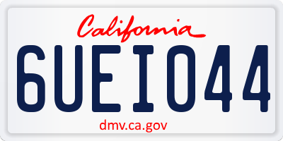 CA license plate 6UEI044