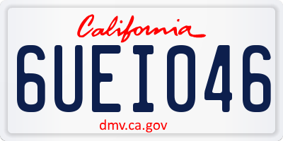 CA license plate 6UEI046